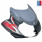 Bajaj Discover 100 Headlight Visor Black - Red SAI Genuine Visor (3D Type)