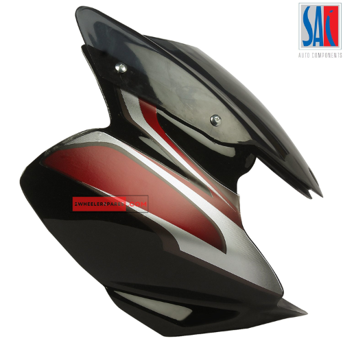 Bajaj Discover 125 Headlight Visor Black - Red SAI Genuine Visor (3D Type)