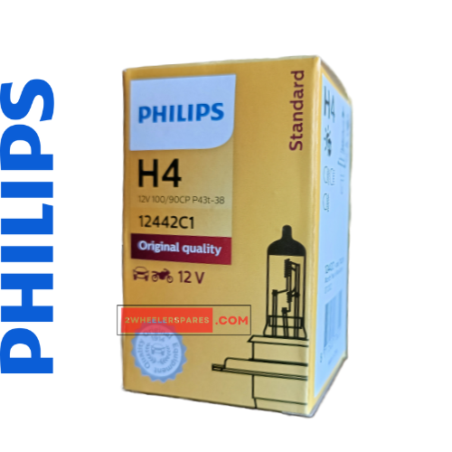 Philips Standard 12V 100/90W Halogen HS4 P43t Headlight Bulb Pack of 1 Genuine Halogen Bulb