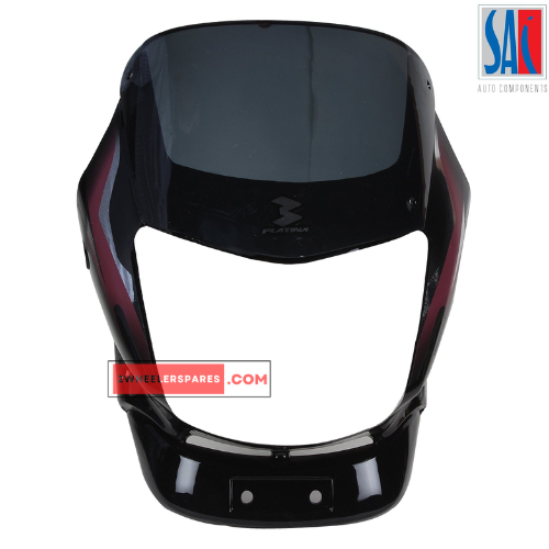 Platina Headlight Visor Black With Majenta Sticker SAI Genuine Visor