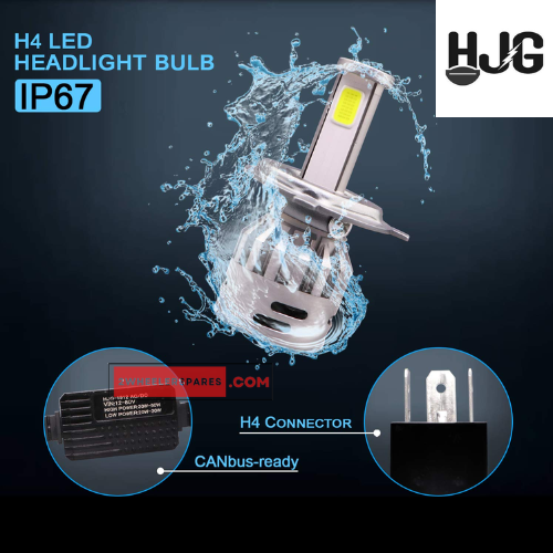 LED Headlight Bulb with Cooling Fan HJG Genuine LED Light Pack Of 2