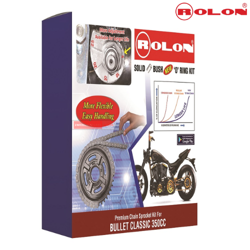 Classic 350 CC Royal Enfield Chain Sprocket Kit Rolon Genuine Parts