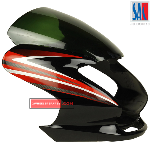 Passion Pro Headlight Visor Analog Model Black With Red Sticker Genuine Headlight Visor