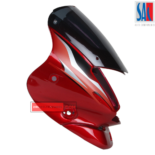 Platina Headlight Visor Red With Silver Sticker Genuine Headlight Visor
