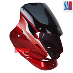 Platina Headlight Visor Red With Silver Sticker Genuine Headlight Visor
