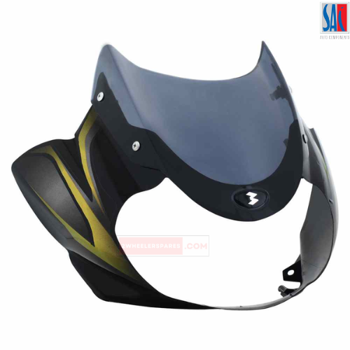 Bajaj Discover 150 Headlight Visor Black - Green SAI Genuine Visor (3D Type)