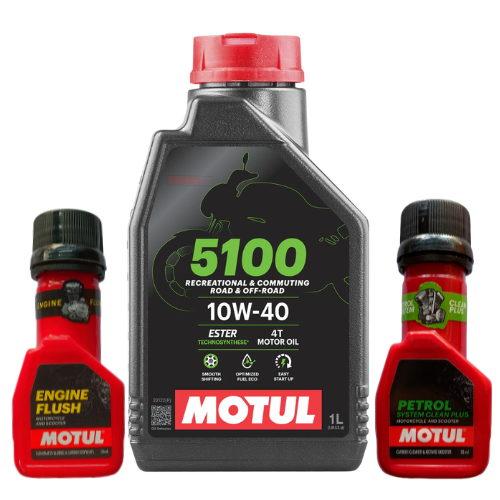 MOTUL 5100 10W-40 4T Engine Oil 1L Combo Pack Motomarvel Offer