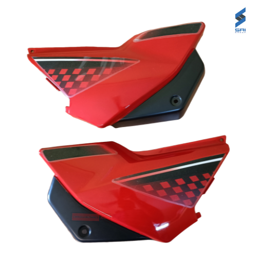 Glamour Latest Side Cowl Black With Red (Type 6) Sai Genuine Side Cowl