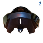 Glamour Latest New Model Headlight Visor with Glass Black with Red Sticker Sai Genuine Headlight Visor