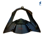 Glamour Latest New Model Headlight Visor with Glass Black with Red Sticker Sai Genuine Headlight Visor