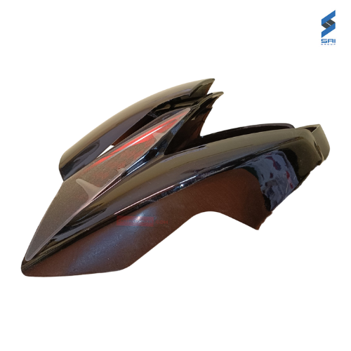 Glamour Latest New Model Headlight Visor with Glass Black with Red Sticker Sai Genuine Headlight Visor