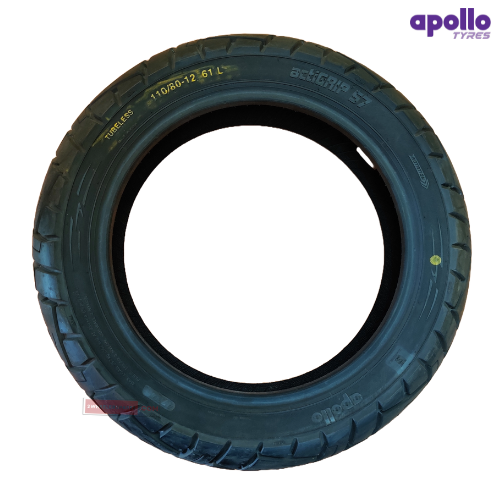 110/80-12 61L ActiGrip S7 Apollo Tubeless Tyre Rear Genuine Apollo Tyres
