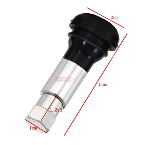 TR 414 Chrome Aluminum Tubeless Tyre/ Tire Valve, Stem Rubber Dust Cover Valve Stem Cover for Car/ Motorcycle