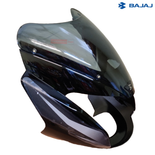 Pulsar Headlight Visor Grey with Sticker (NM 01) Bajaj Genuine Parts