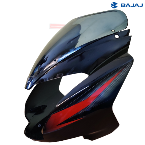 Pulsar Headlight Visor Red with Sticker Bajaj Genuine Parts