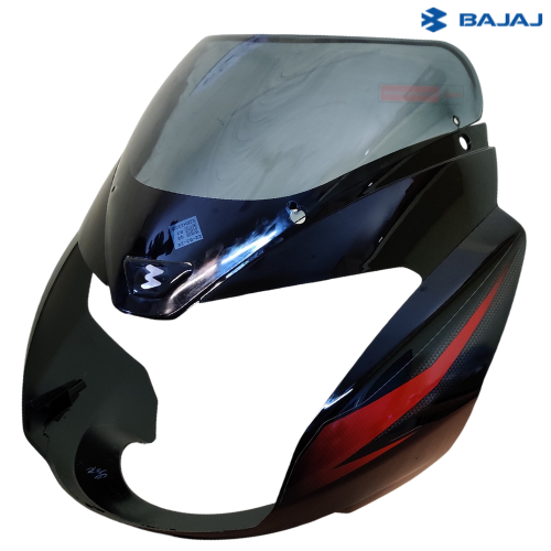 Pulsar Headlight Visor Red with Sticker Bajaj Genuine Parts