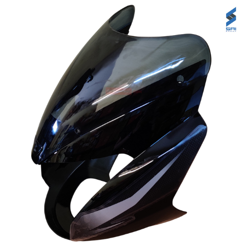 Pulsar Headlight Visor Black with Silver Sticker Genuine Headlight Visor Parts