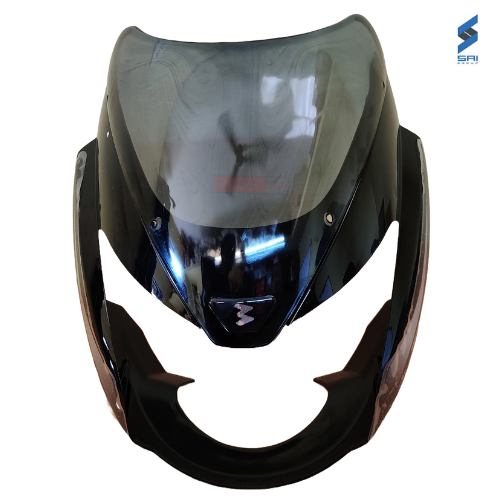 Pulsar Headlight Visor Black with Silver Sticker Genuine Headlight Visor Parts