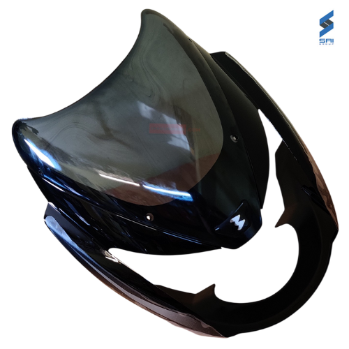 Pulsar Headlight Visor Black with Silver Sticker Genuine Headlight Visor Parts