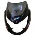 Pulsar Headlight Visor Black with Silver Sticker Genuine Headlight Visor Parts