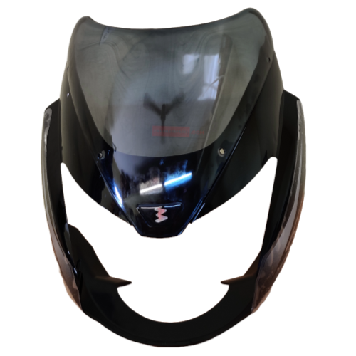 Pulsar Headlight Visor Black with Silver Sticker Genuine Headlight Visor Parts