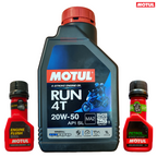 Motul RUN 20W-50 4T Engine Oil 1L Combo Pack Motomarvel Offer