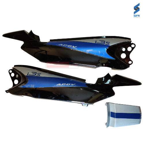 Splendor I Smart Rear Cowl Black With Blue Genuine Rear Cowl