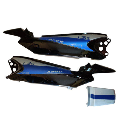 Splendor I Smart Rear Cowl Black With Blue Genuine Rear Cowl