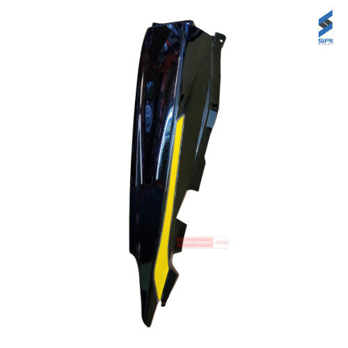 Passion Pro BS6 Rear Cowl (Set of 3) Black With Yellow Plate Genuine Rear Cowl