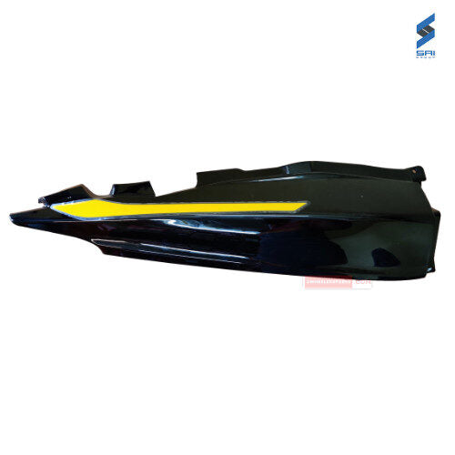 Passion Pro BS6 Rear Cowl (Set of 3) Black With Yellow Plate Genuine Rear Cowl