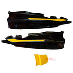 Passion Pro BS6 Rear Cowl (Set of 3) Black With Yellow Plate Genuine Rear Cowl