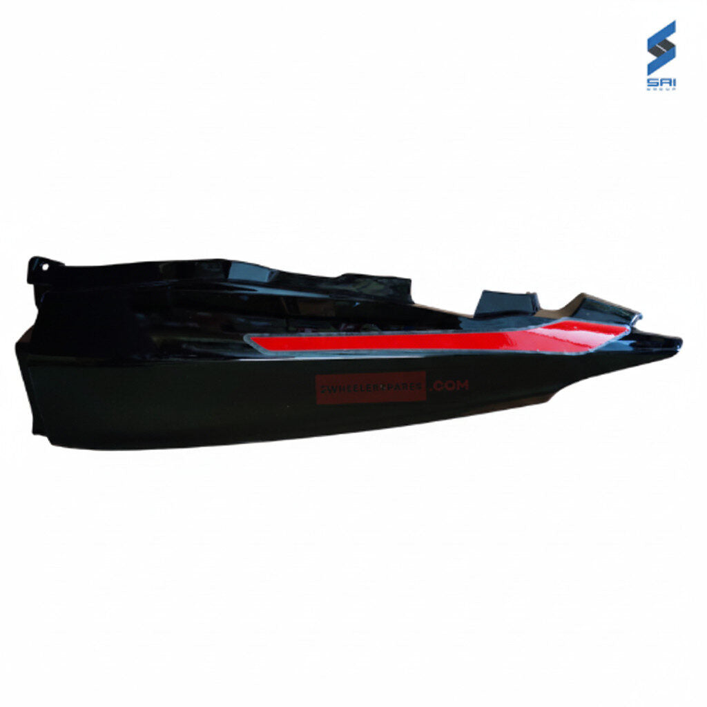 Passion Pro BS6 Rear Cowl (Set of 3) Black With Sports Red Plate Genuine Rear Cowl