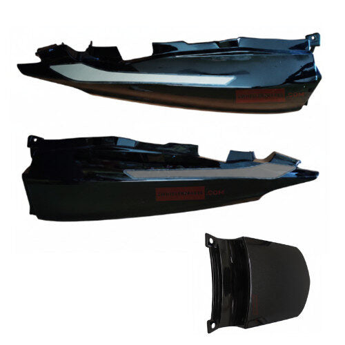 Passion Pro BS6 Rear Cowl (Set of 3) Black With Black Plate Genuine Rear Cowl
