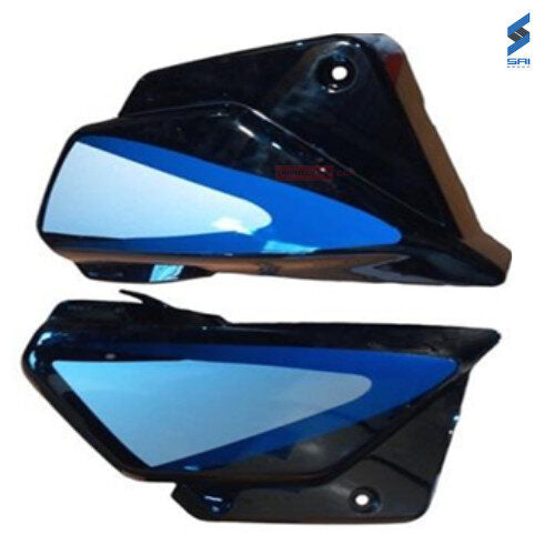 Splendor Plus Side Cowl Set Black With Blue Sticker Genuine Side Cowl
