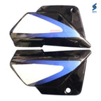 Splendor Plus Side Cowl Set Black With Silver Genuine Side Cowl
