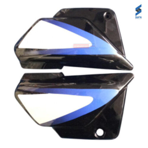 Splendor Plus Side Cowl Set Black With Silver Genuine Side Cowl
