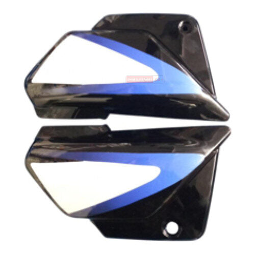 Splendor Plus Side Cowl Set Black With Silver Genuine Side Cowl