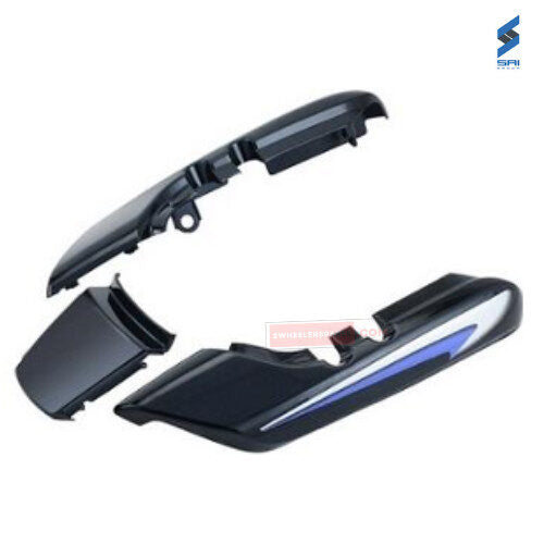 Splendor Plus Rear Cowl Black With Blue Sticker Genuine Rear Cowl