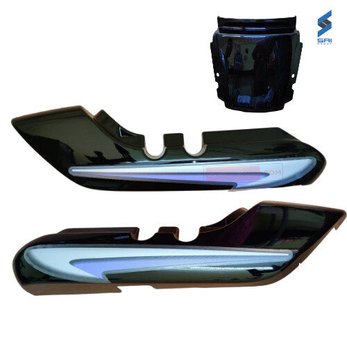 Splendor Plus Rear Cowl Black With Blue Sticker Genuine Rear Cowl