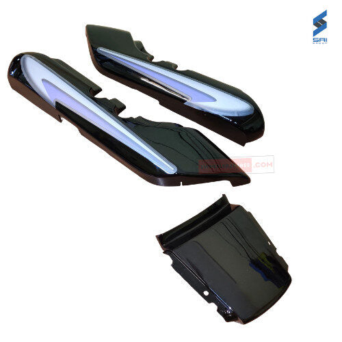 Splendor Plus Rear Cowl Black With Blue Sticker Genuine Rear Cowl