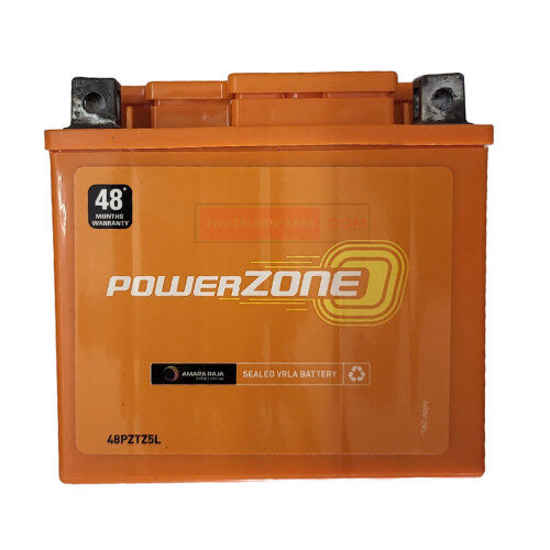 Z5L Battery 2 Wheeler Battery - 48PZTZ5L (AUC-PZ-48PZTZ5L) Genuine Powerzone Battery