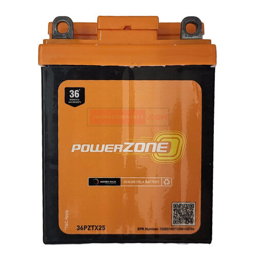 X25 Battery 2 Wheeler Battery - 36PZTX25 (AUC-PZ-36PZTX25) Genuine Powerzone Battery