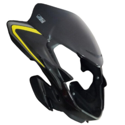 SP125 BS6 Visor Black with Yellow Sticker With Visor Glass Genuine Visor