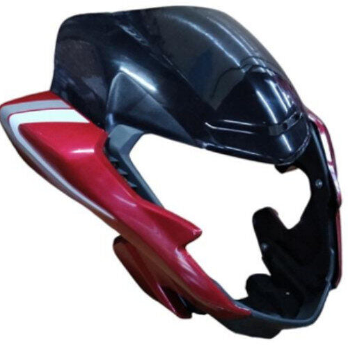 SP125 BS6 Visor Red with White Sticker With Visor Glass Genuine Visor